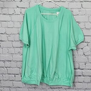 2/$30 Lane Bryant Green Short Sleeve Blouse Size 30/32 | Casual Top